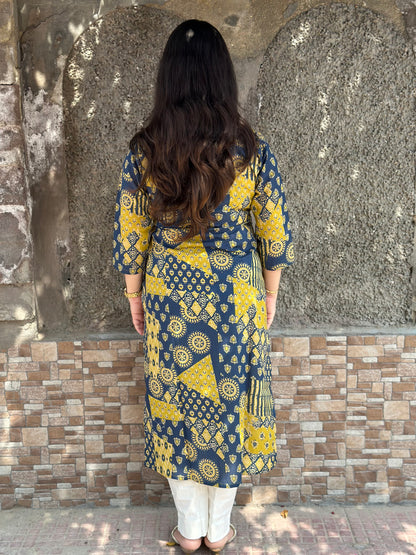Kalamkari Charm- Handcrafted Heritage Cotton Kurti