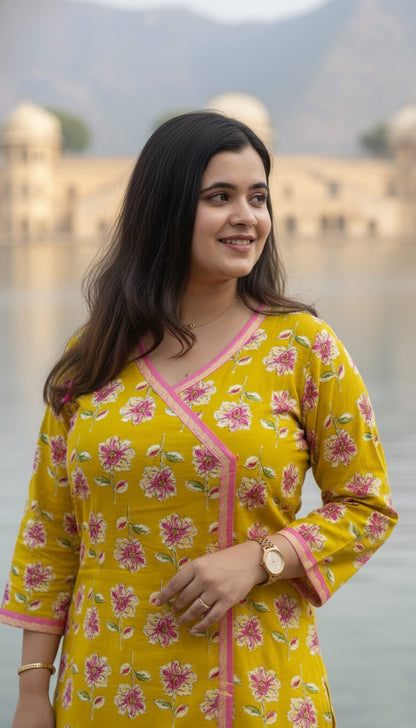 Angrakha Airy Cotton Kurti for women