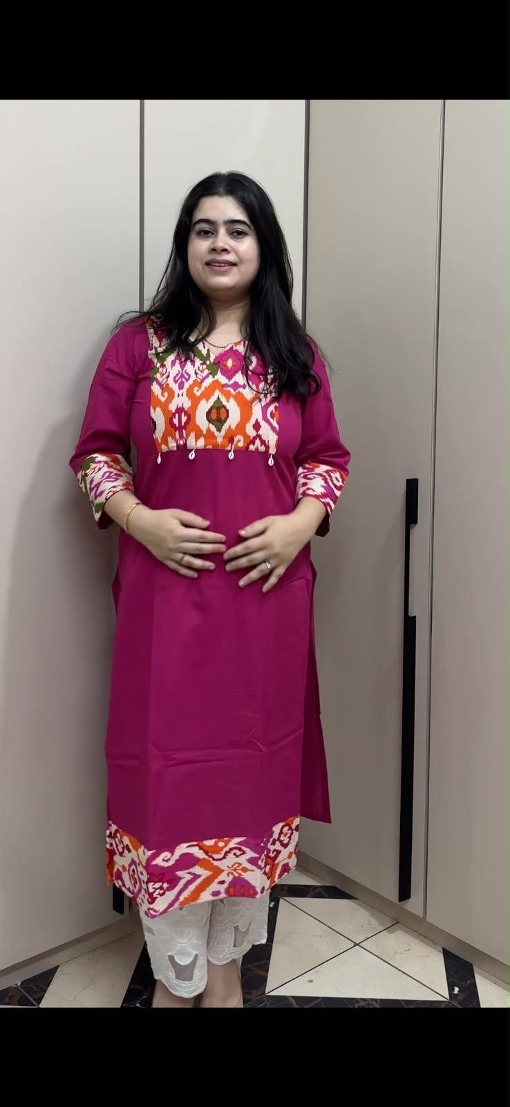Rangrez pure cotton kurti for women pink