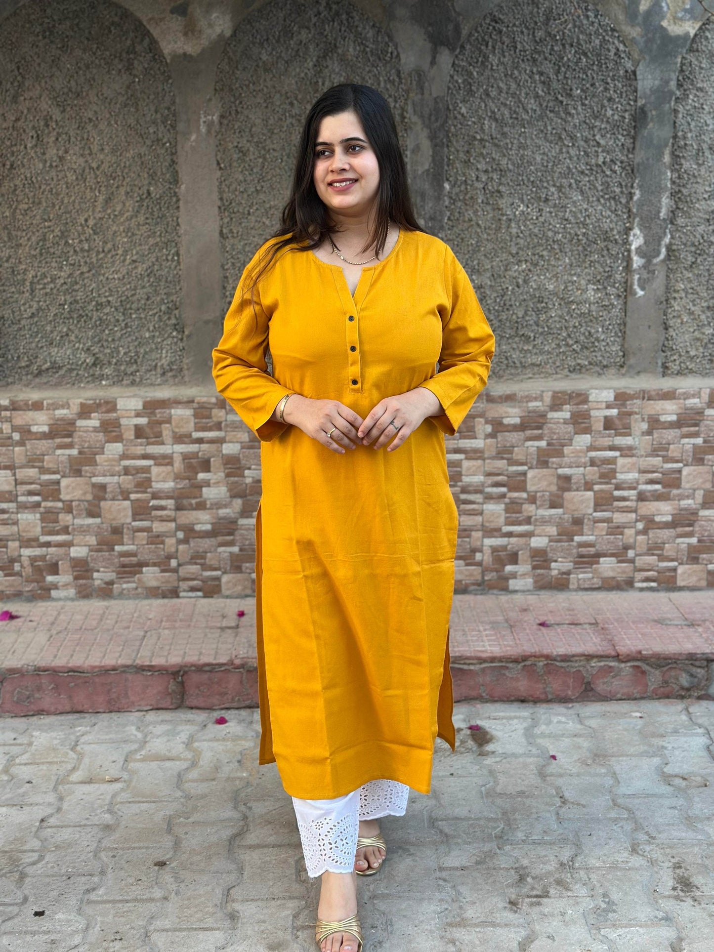 Airy Linen Long Kurta - Vijay Laxmi