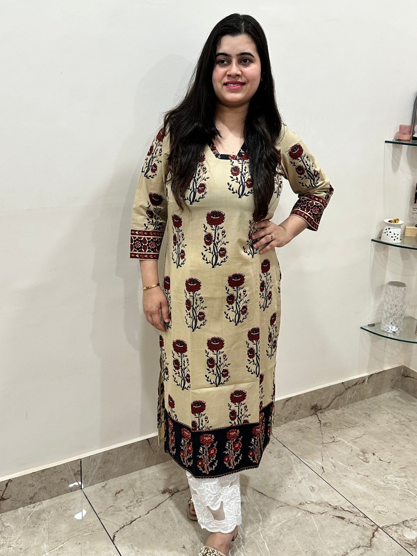 Airy Cotton Kurti for women red