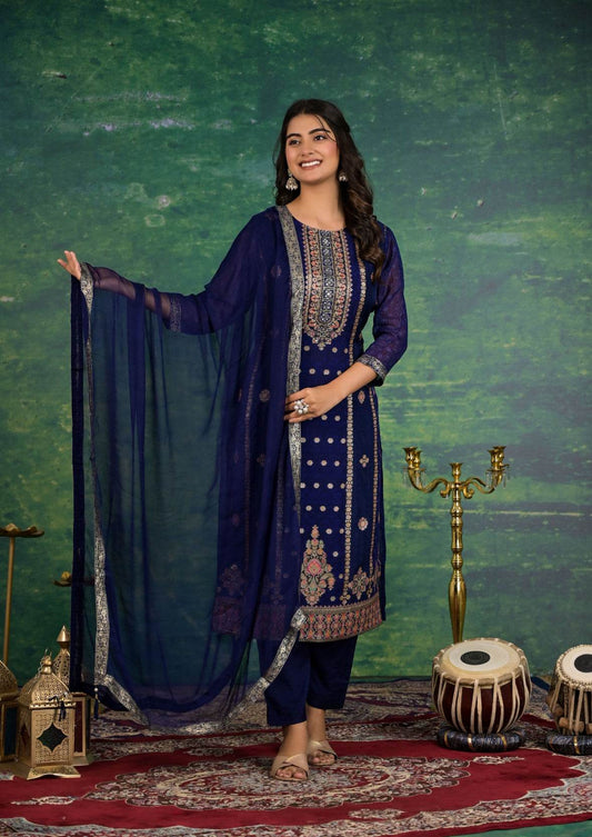 Banarasi Silk Suit Set for Women - Vijay Laxmi