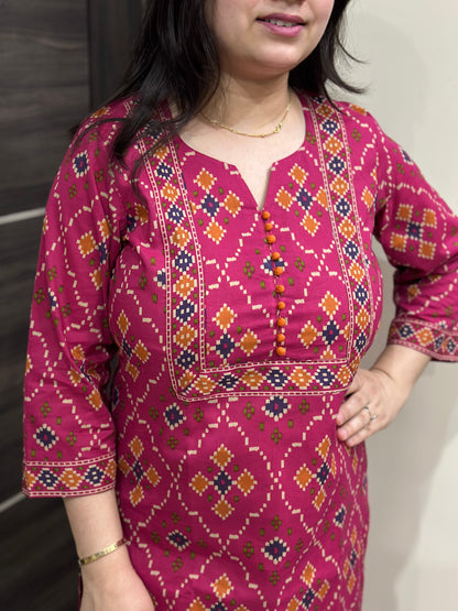 Ruhani Cotton kurta set for women pink