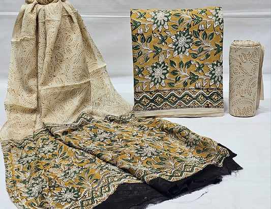 Breathable Cotton Printed Unstitched Suit