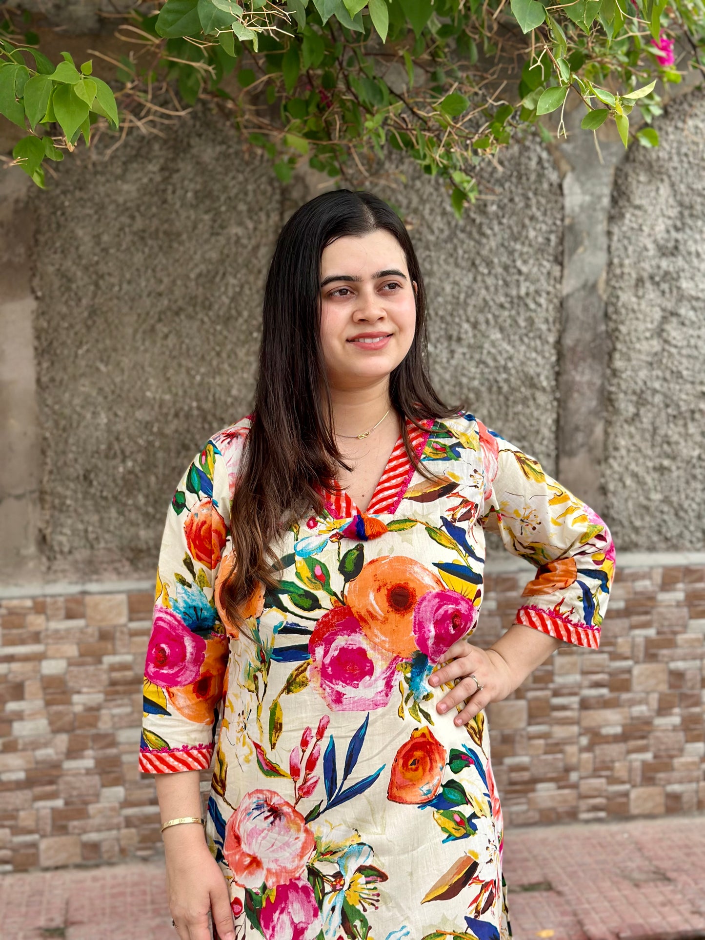 Breathable & Stylish Floral Cotton Kurti