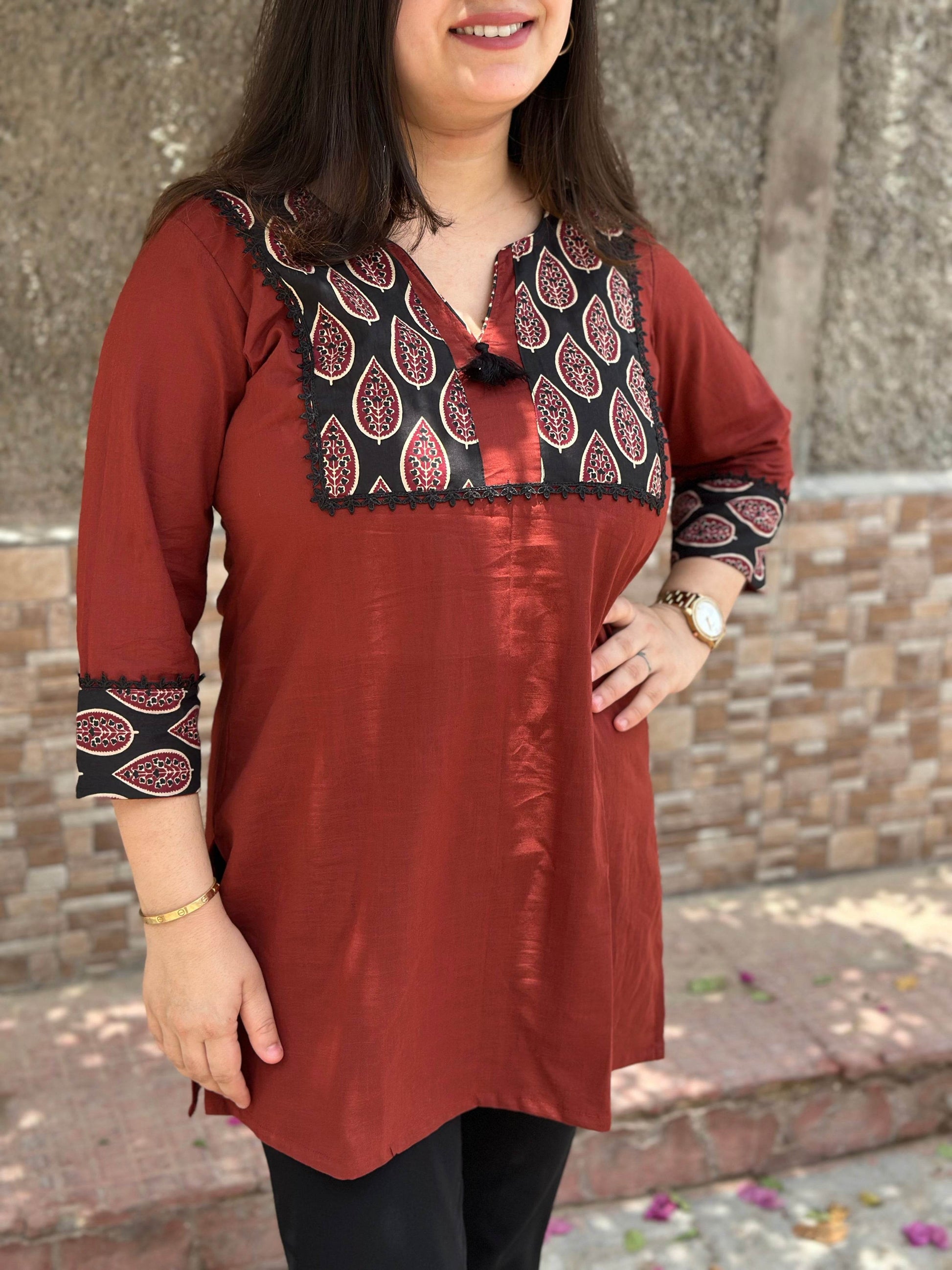 Short Cotton tunics for women - Vijay Laxmi