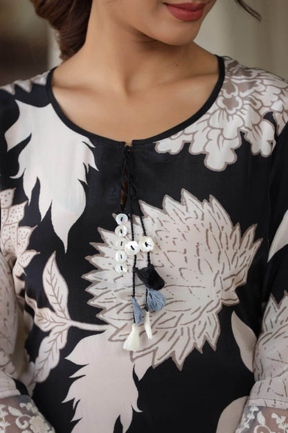 Pure Crepe Silk kurta set - Vijay Laxmi