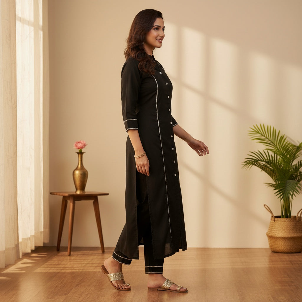 Cotton kurta set with pants