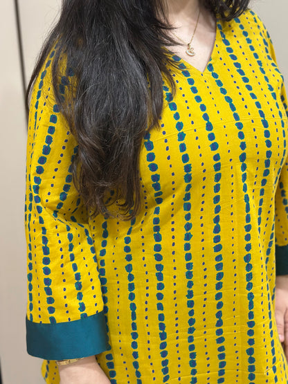 Jasmine short kurti yellow