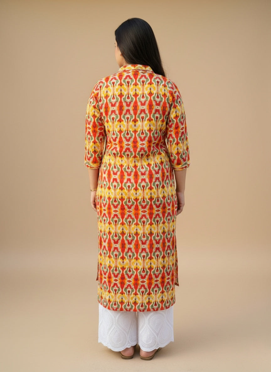 Airy Cotton Ikkat kurti for women