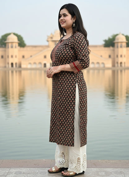 Airy Cotton Kurti for women black