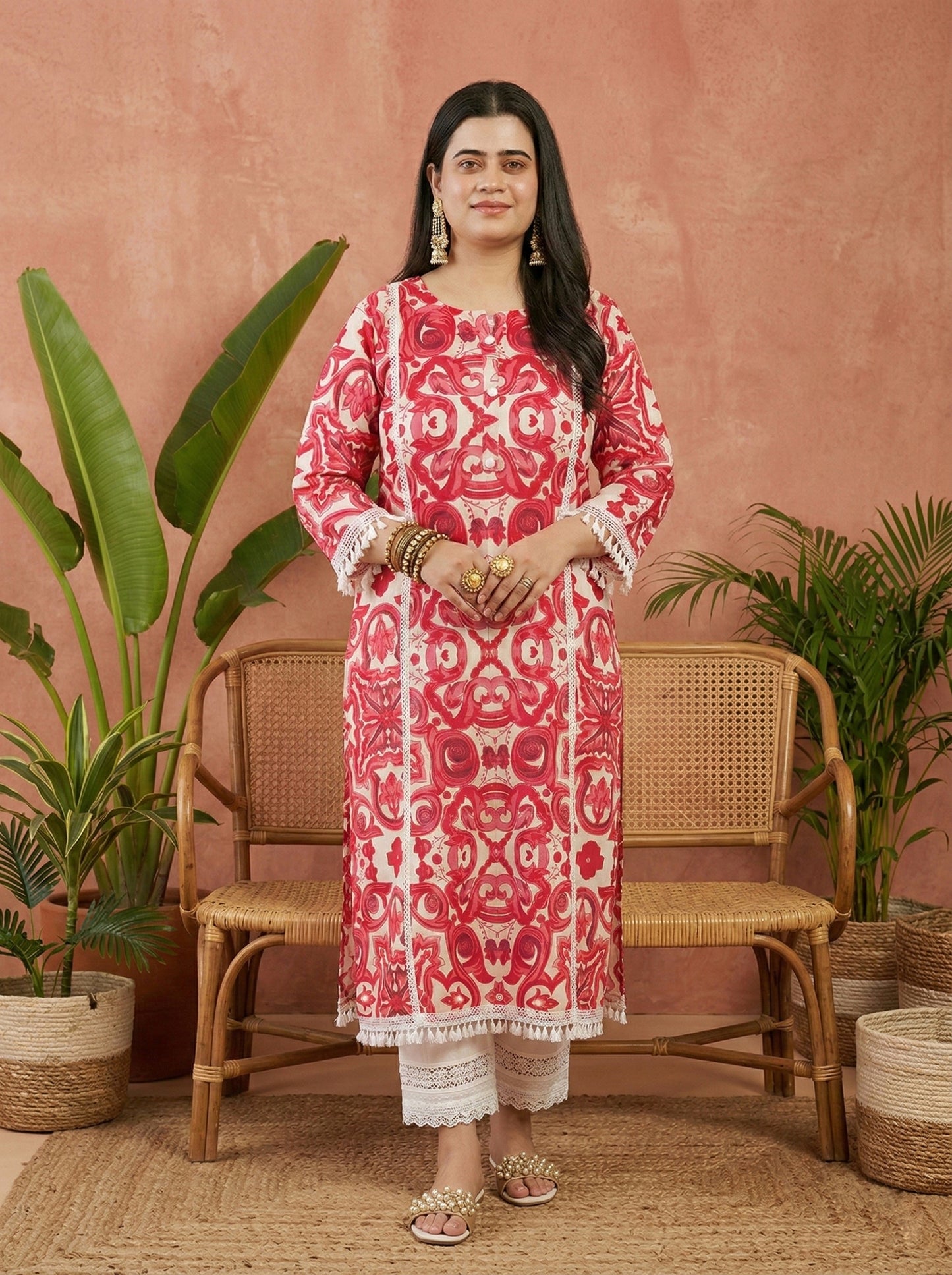 Airy Cotton kurti for women pink
