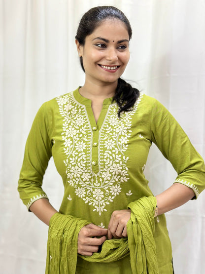 Premium Cotton Suit For Women GRN - Vijay Laxmi