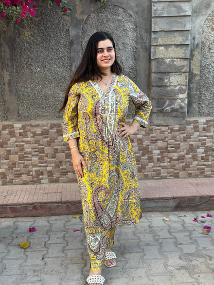 Cotton kalamkari kurta set for women - Vijay Laxmi