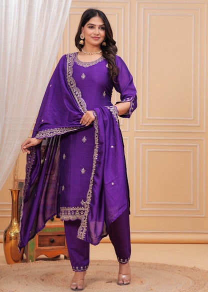 Maharani Dola Silk Suit - Vijay Laxmi