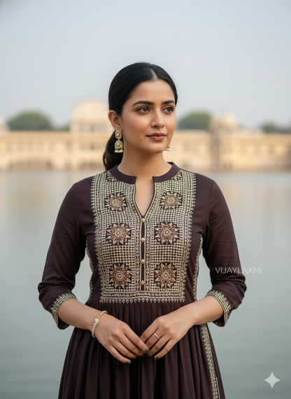 Naira cut Kurti D5 Brown