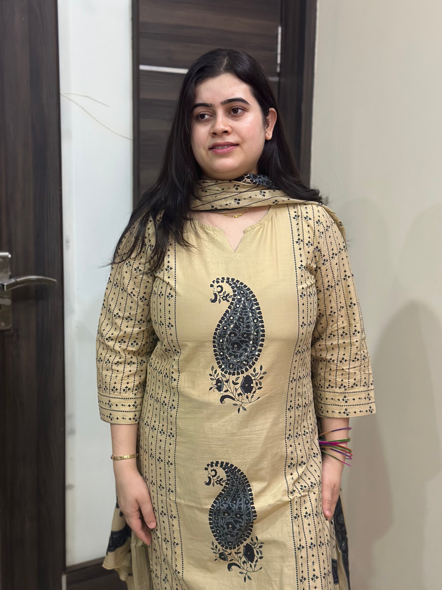 Gulzar kalamkari cotton kurta set black