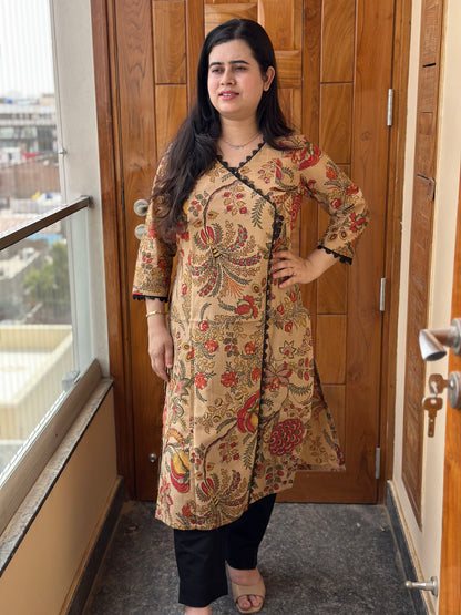 Gulmohar Cotton kurti for women angrakha
