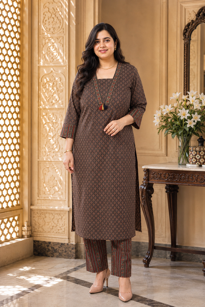 Ruhani Cotton kurta set for women dabu