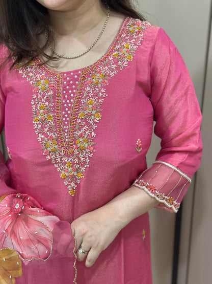 Modal Shimmer Silk Suit - Vijay Laxmi