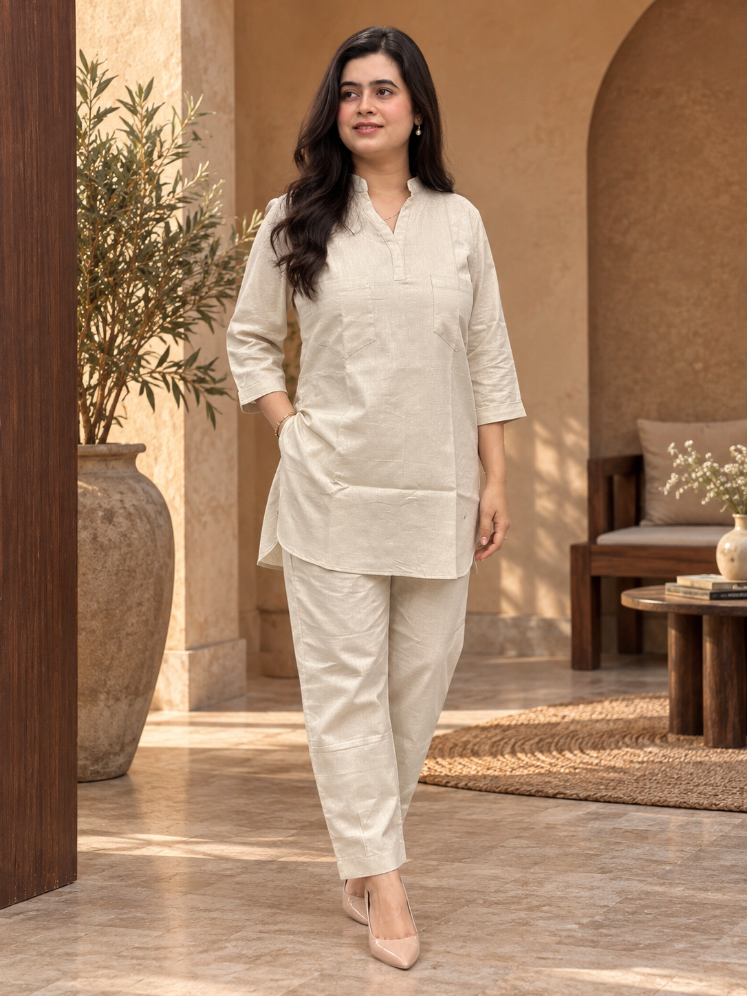 Zoya Off-White Co-ord Set