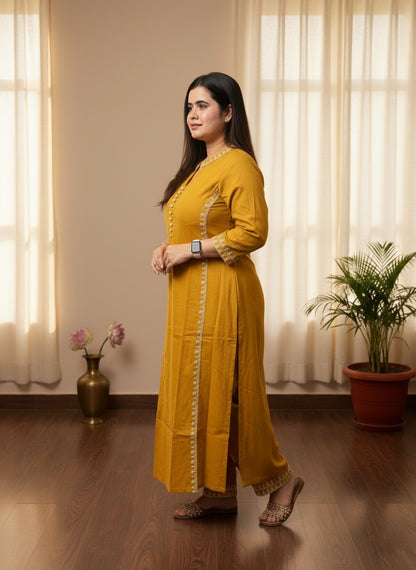 Cotton kurta set with pants