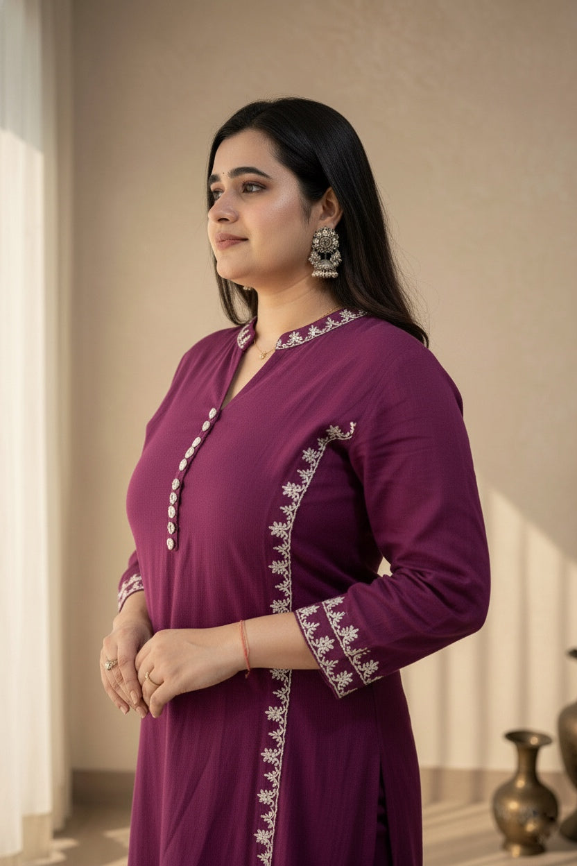 Cotton kurta set with pants