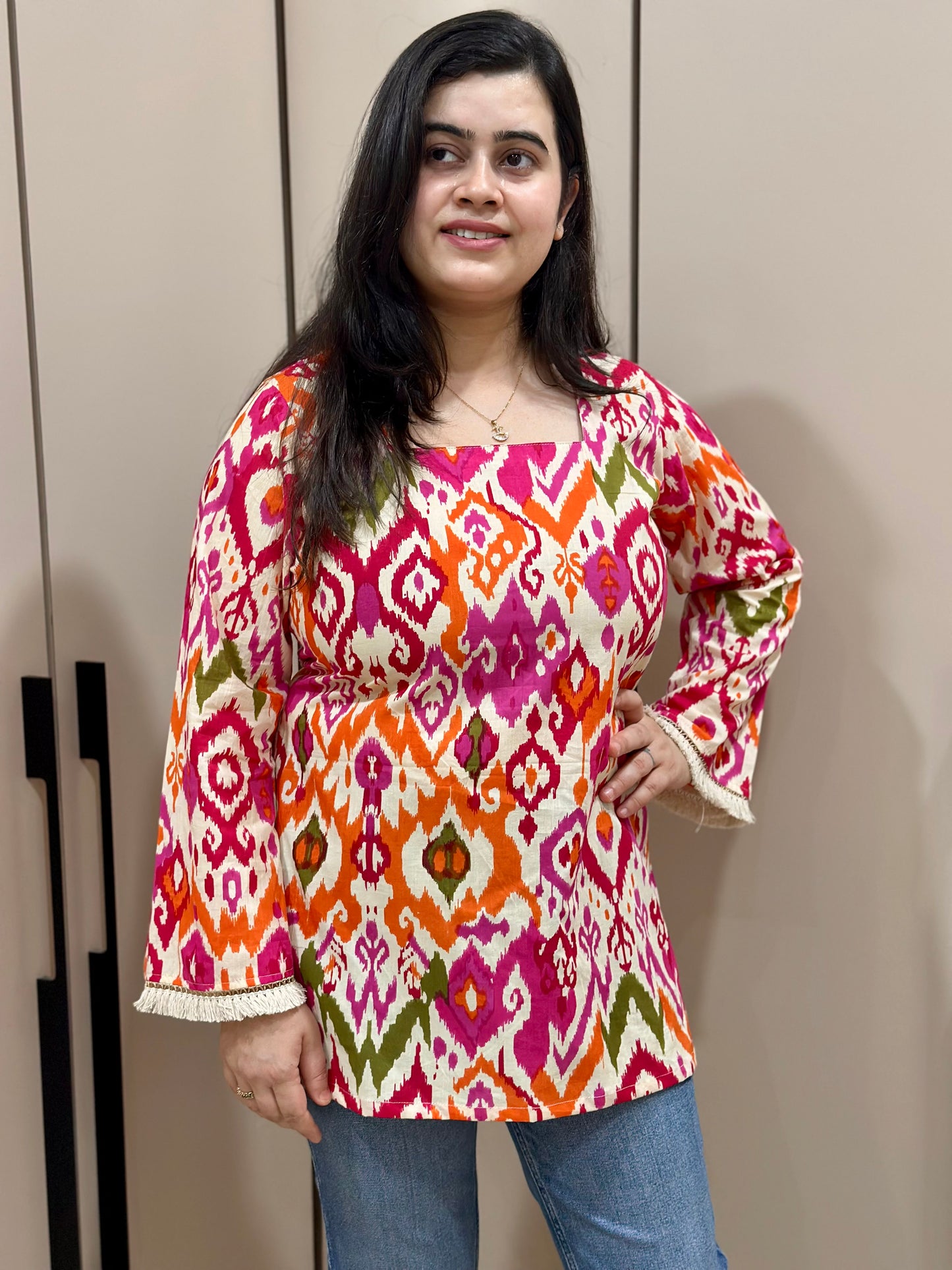 Jasmine short kurti ikkat