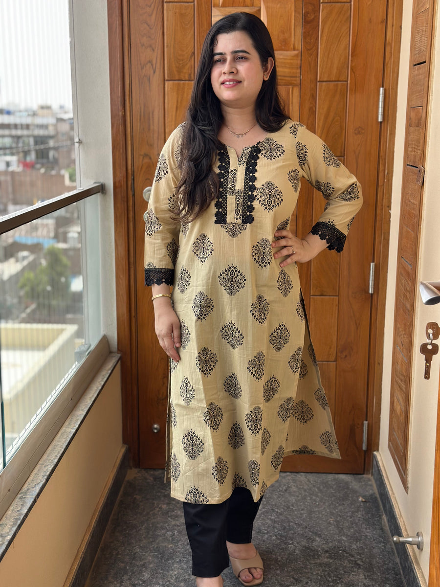 Gulmohar Cotton kurti for women block print
