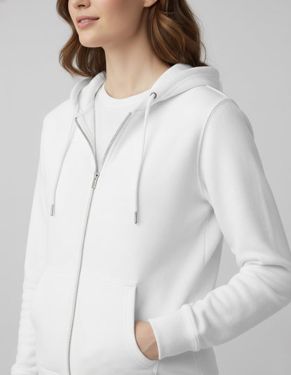 Unisex Zip Hoodie- White
