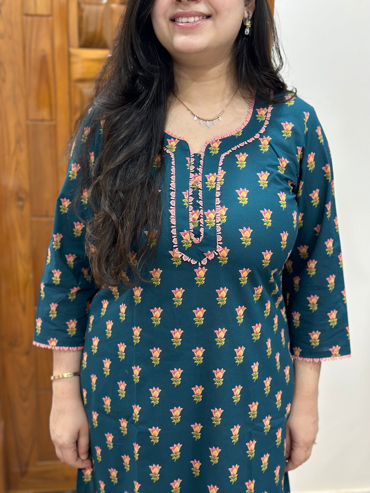 Gulmohar Cotton kurti for women floral