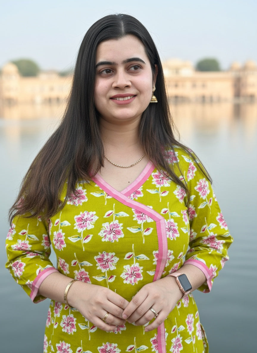 Airy Cotton Kurti for women angrakha