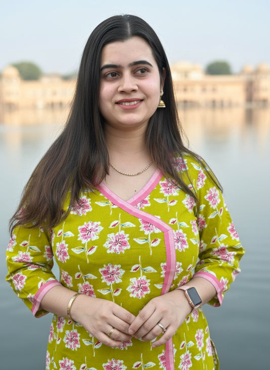 Airy Cotton Kurti for women angrakha