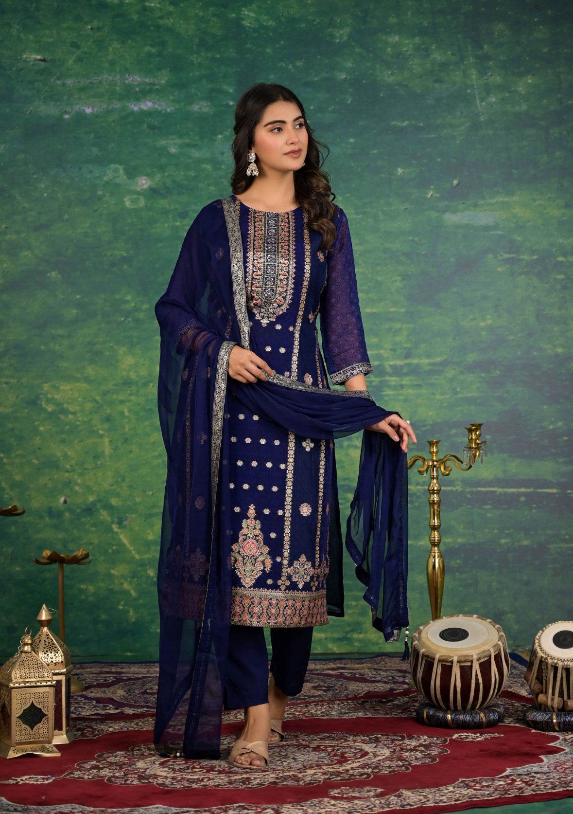 Banarasi Silk Suit Set for Women - Vijay Laxmi