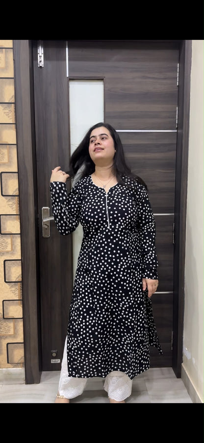 Sunehri pure cotton kurti for women polka dot