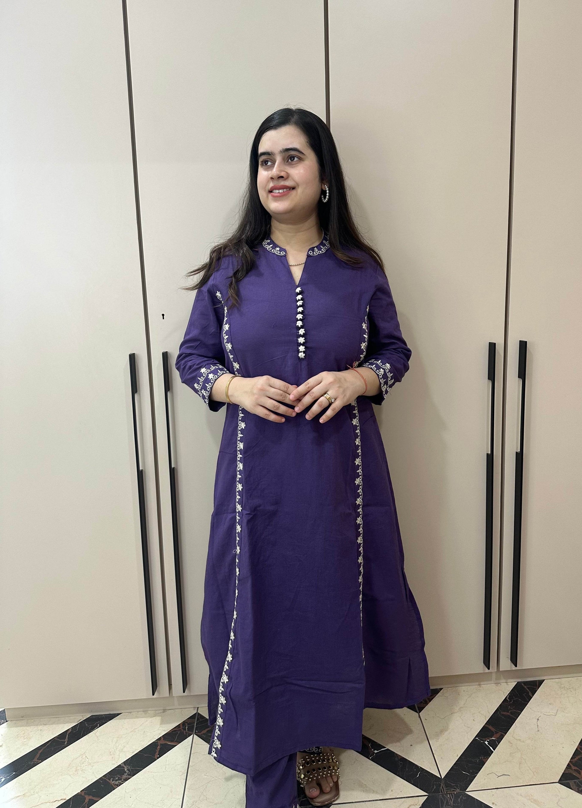 Cotton kurta set with pants - Vijay Laxmi