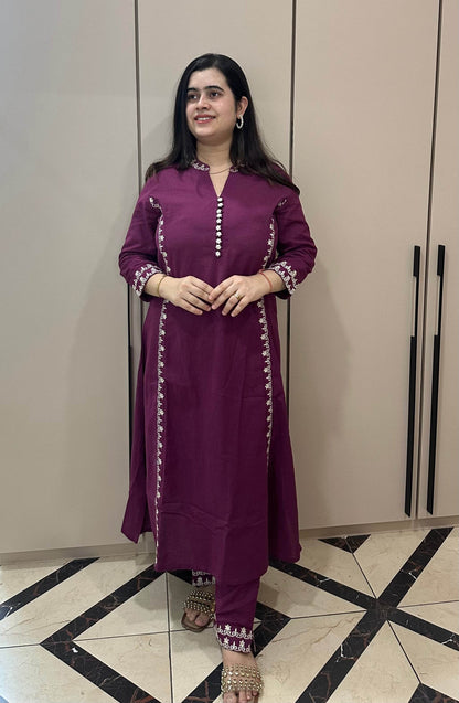 Cotton kurta set with pants - Vijay Laxmi