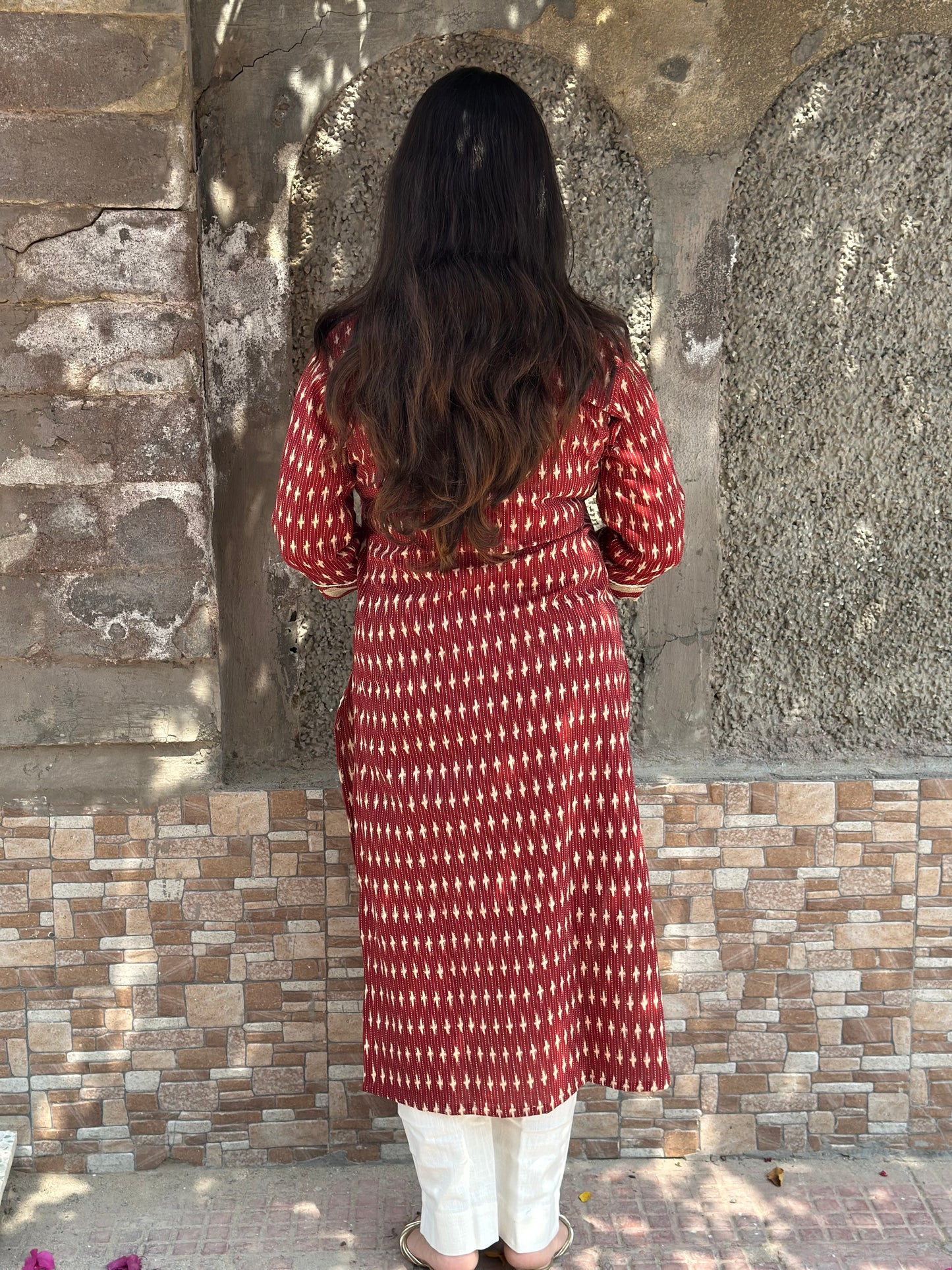Dabu Kantha Cotton Kurti for women