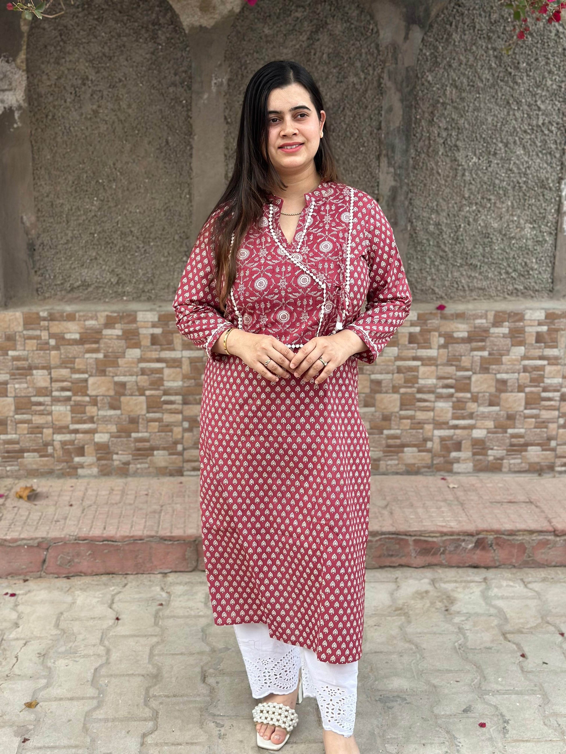 Airy Cotton kalamkari Kurti for women - Vijay Laxmi