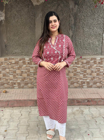 Airy Cotton kalamkari Kurti for women - Vijay Laxmi