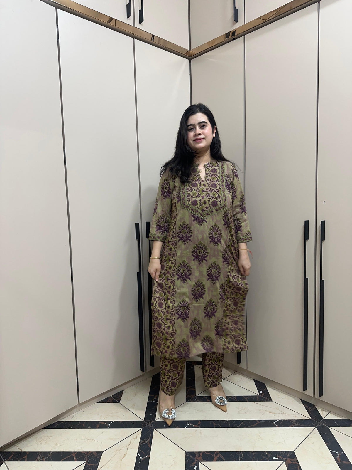 Nazakat Cotton kurta set for women purple