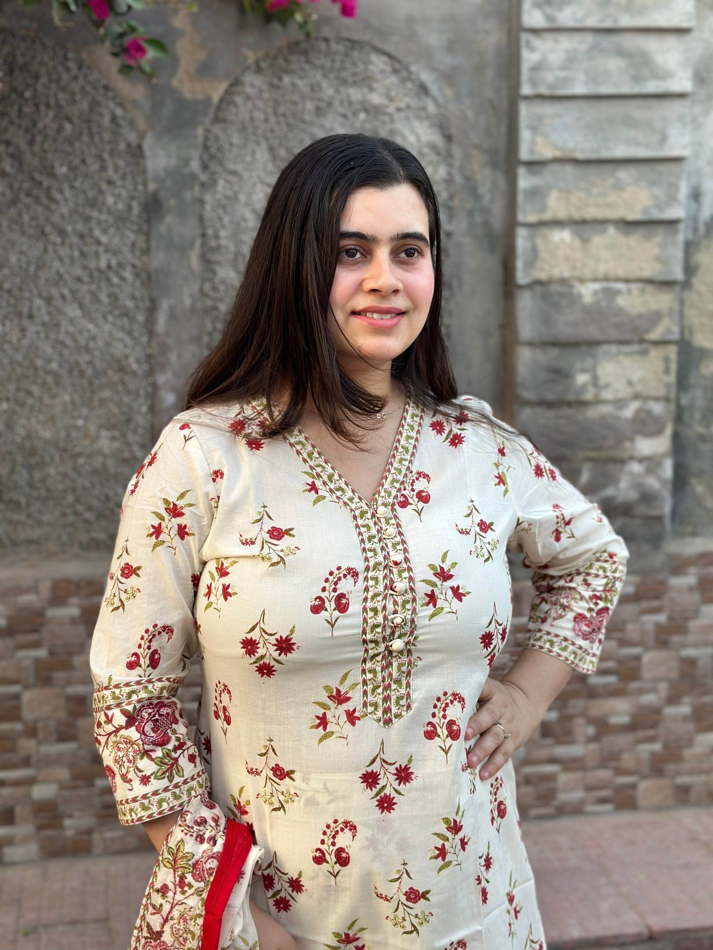 Cotton kurta set for women with dupatta - Vijay Laxmi