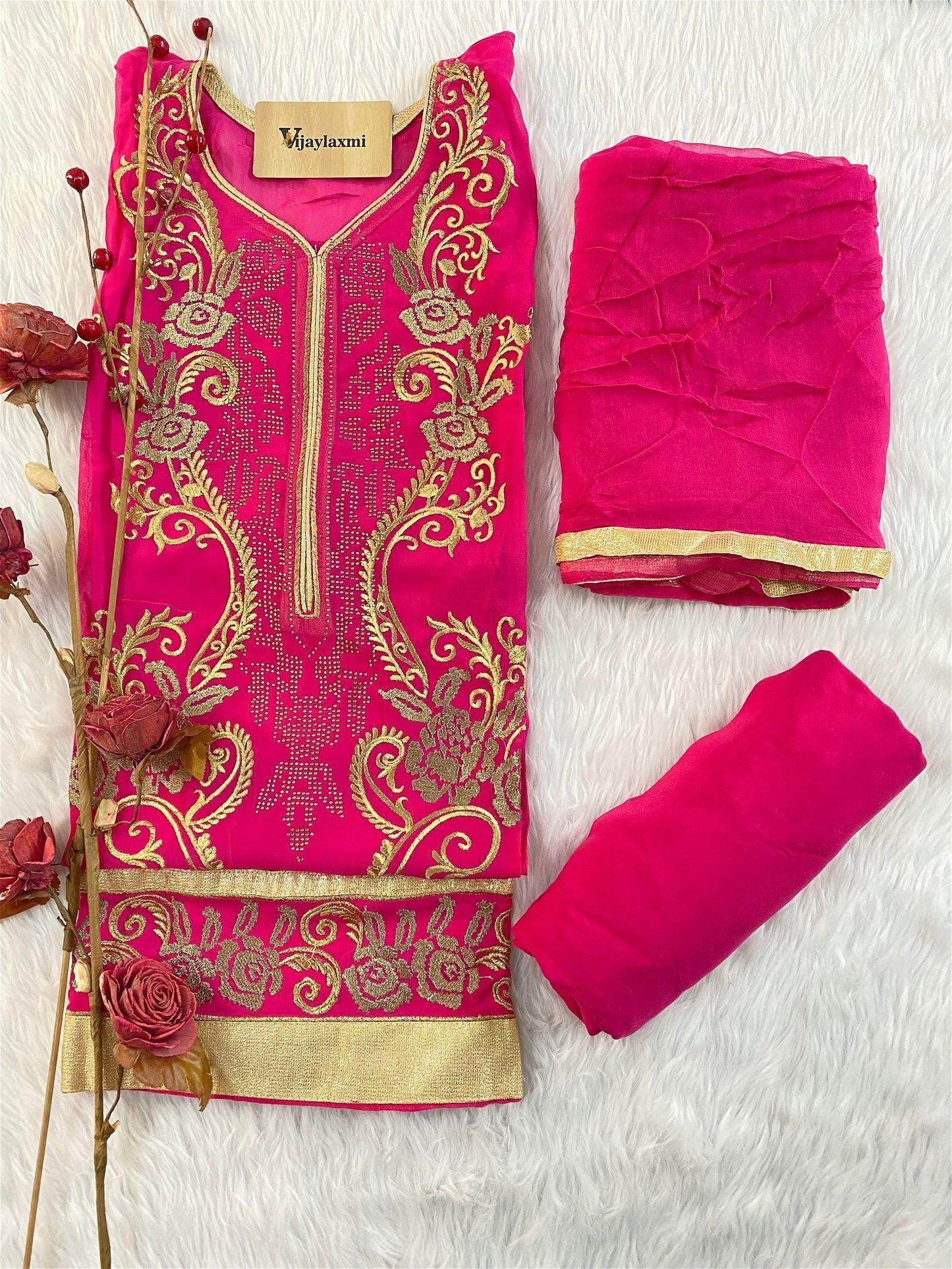 GEORGETTE UNSTITCHED SUIT - Vijay Laxmi