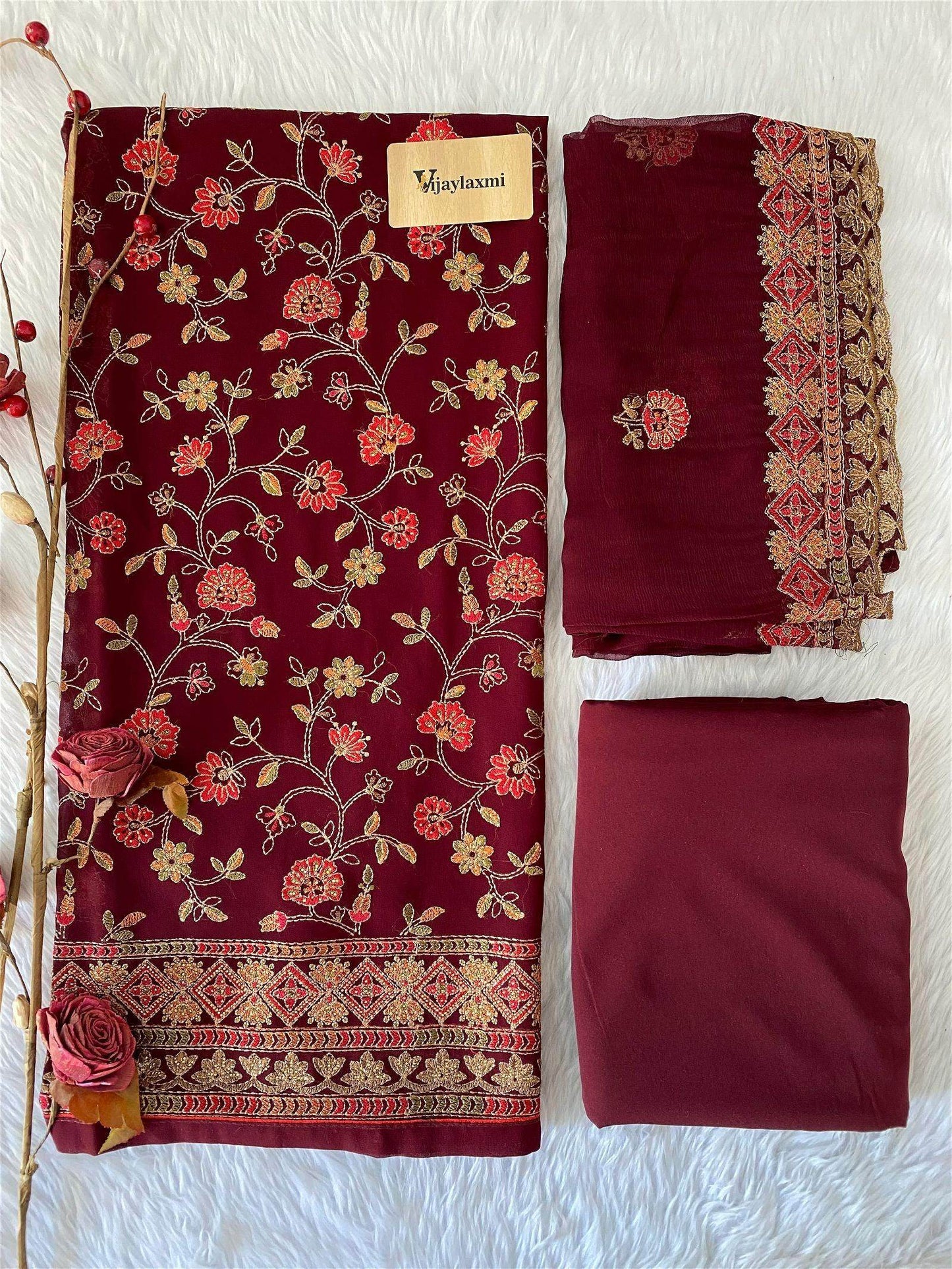 GEORGETTE UNSTITCHED SUIT - Vijay Laxmi