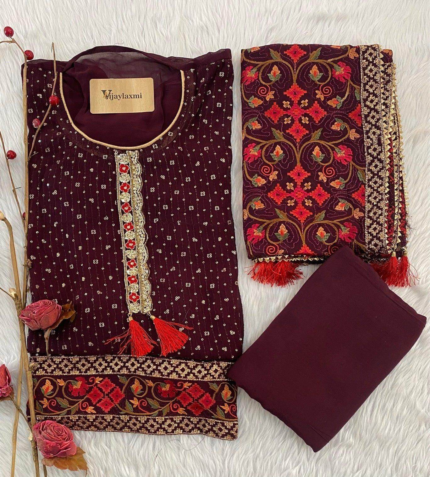 GEORGETTE UNSTITCHED SUIT - Vijay Laxmi