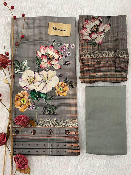 GLACE COTTON UNSTITCHED SUIT - Vijay Laxmi