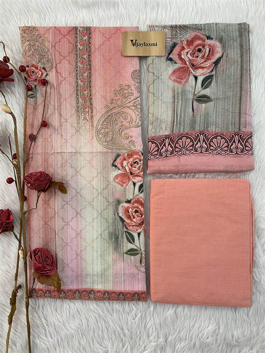 GLACE COTTON UNSTITCHED SUIT - Vijay Laxmi