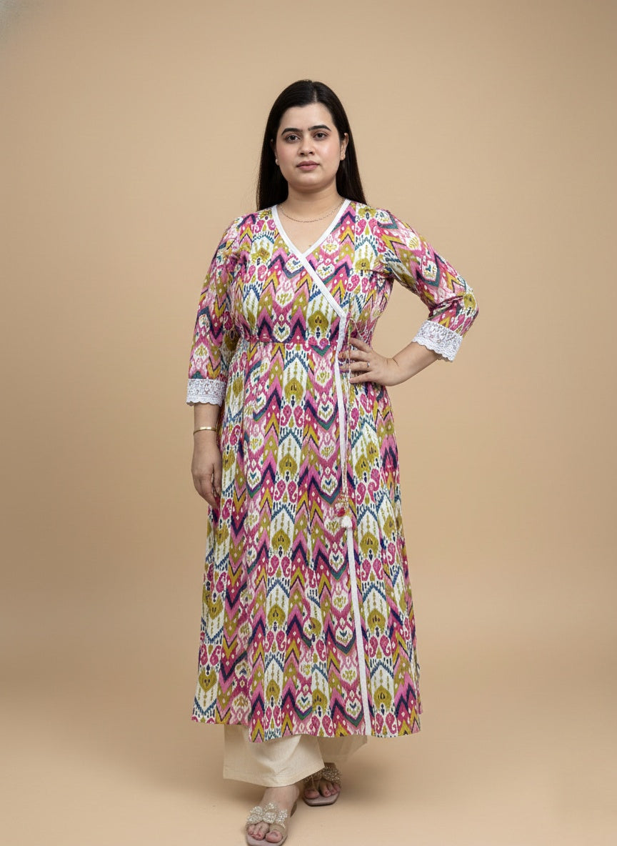 Angrakha Cotton Long Kurti