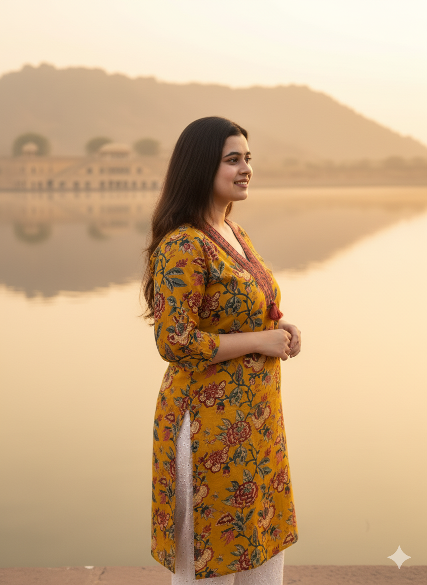 Airy Cotton kalamkari kurti for women