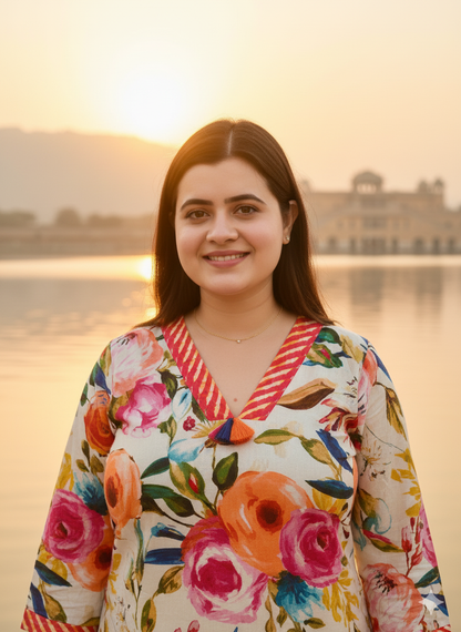 Breathable & Stylish Floral Cotton Kurti